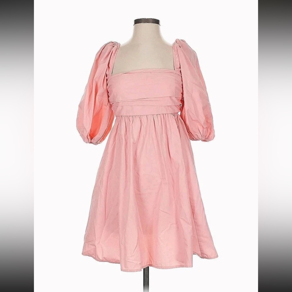Abercrombie & Fitch Light Pink Emerson Puff Sleeve Mini Dress Size S